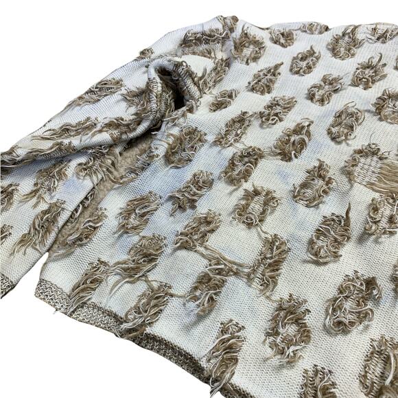 Fringe Funky Dotted Knit Sweater Large Vintage Jumper - Picture 7 of 8